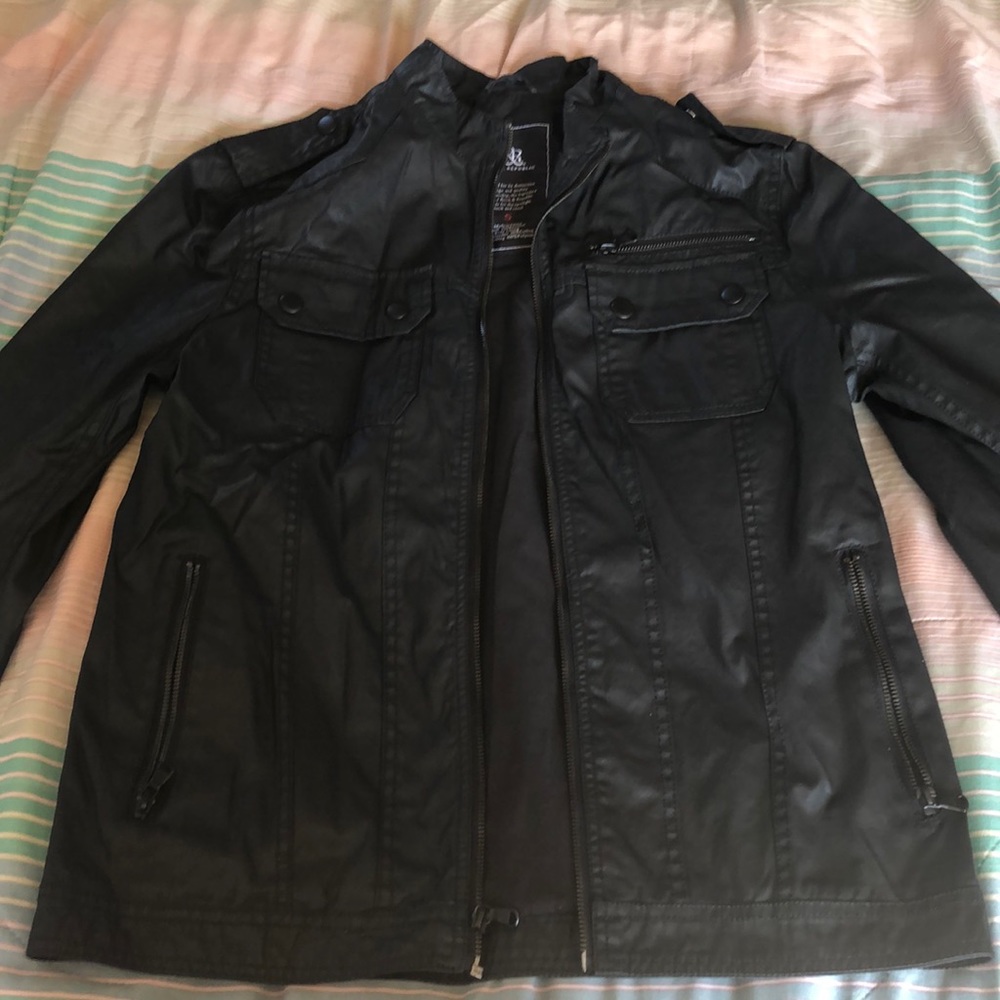 Black “leather” coat